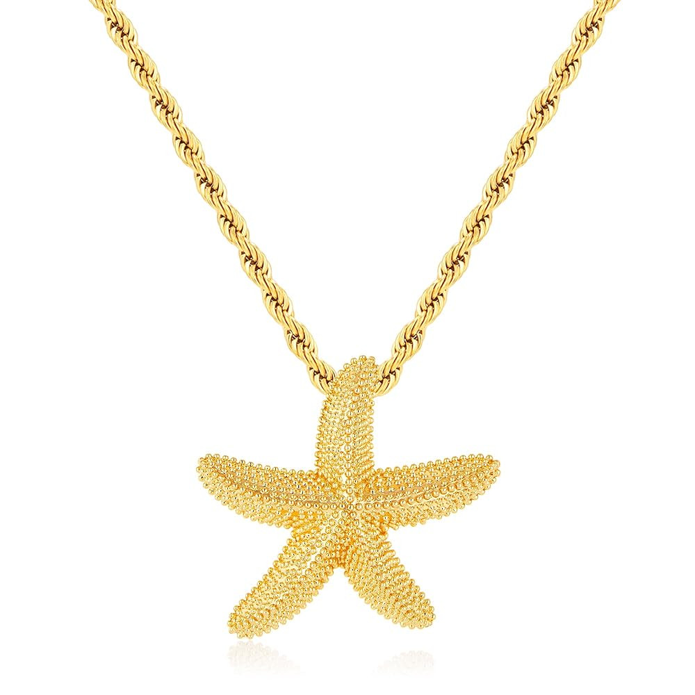 WOWORAMA Gold Shell Pendant Necklace for Women Starfish Seashell Choker Necklaces Ocean Sea Star ... | Amazon (US)