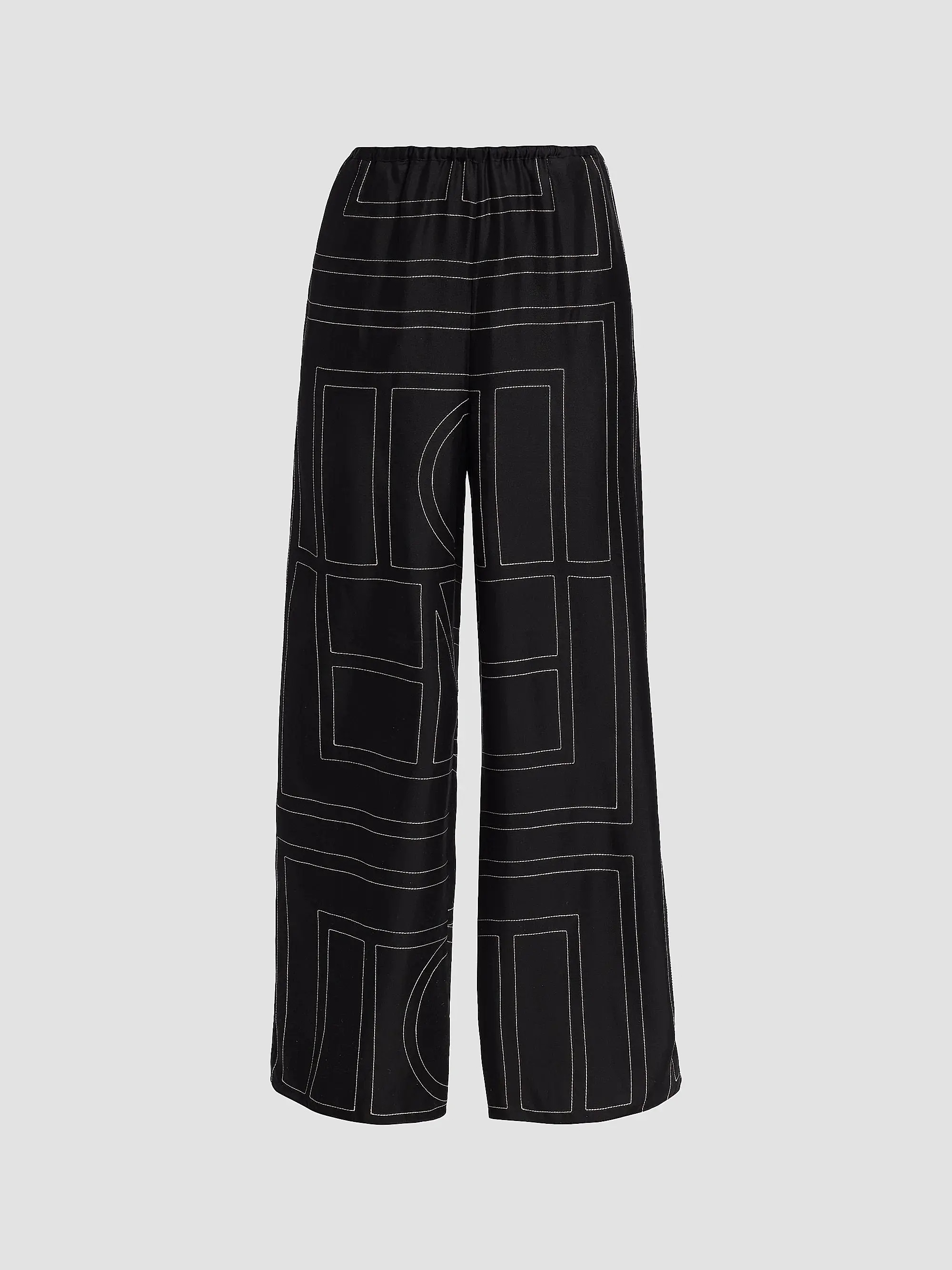 Monogram Stitch Silk Pants | Saks Fifth Avenue