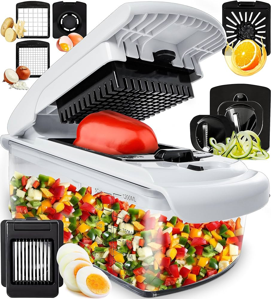 Fullstar Vegetable Chopper - Food Chopper - Onion Chopper - Vegetable Slicer & Spiralizer - Veggi... | Amazon (US)