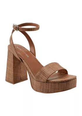 Marc Fisher Women's Sadel Platform Sandals, Brown, 9.5M | Belk