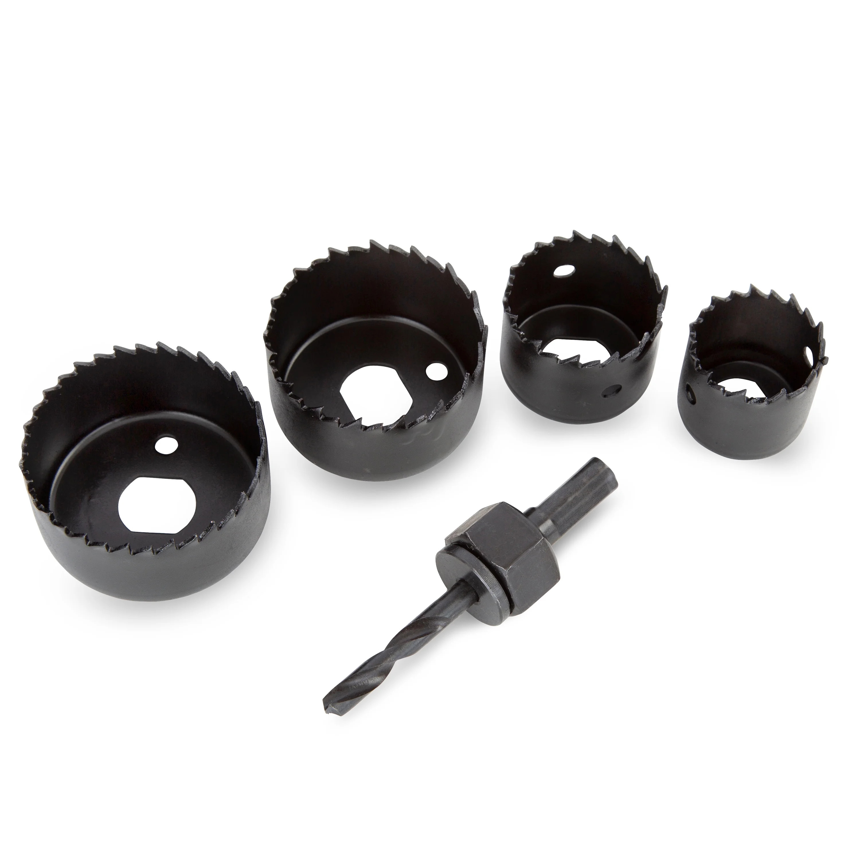 Hyper Tough Hole Saw Set with Arbor 1-1/4-Inch, 1-1/2-Inch, 2-Inch and 2-1/8-Inch, 3580 | Walmart (US)