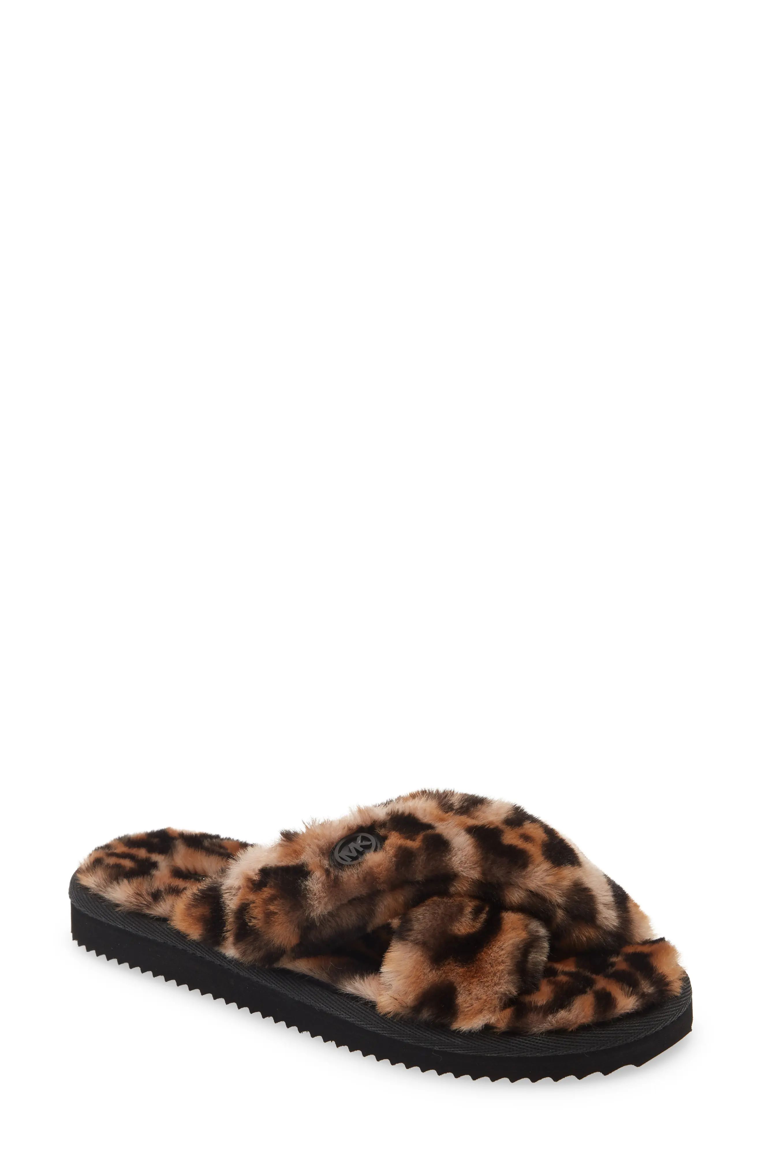 Women's Michael Michael Kors Lala Faux Fur Slide Slipper, Size 7 M - Brown | Nordstrom