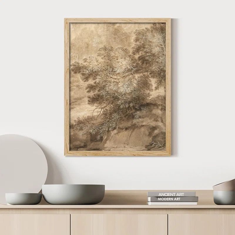 Sepia Tree Countryside Wall Art Floral Botanical Prints Natural Landscape For Living Room Bedroom... | Wayfair North America