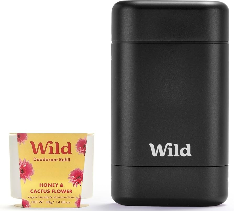 Wild Refillable Deodorant Starter Kit with Black Case and Honey & Cactus Flower Scented Refill 1.... | Amazon (US)