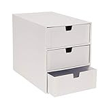 Bigso Ingrid 3-Drawer Fiberboard Desk Organizer, 8.1 x 6.3 x 9.9 in, White | Amazon (US)