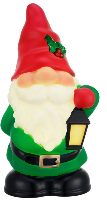 Holiday Time 11 inch LED Plastic Green Gnome, Indoor Christmas Decoration | Walmart (US)