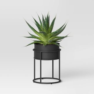 13" Width Outdoor Iron Planter Pot with Stand Black - Threshold™ | Target
