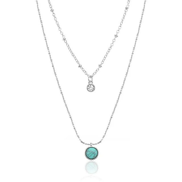 Time and Tru Women's Silvertone Layered Necklace, 1 Piece | Walmart (US)