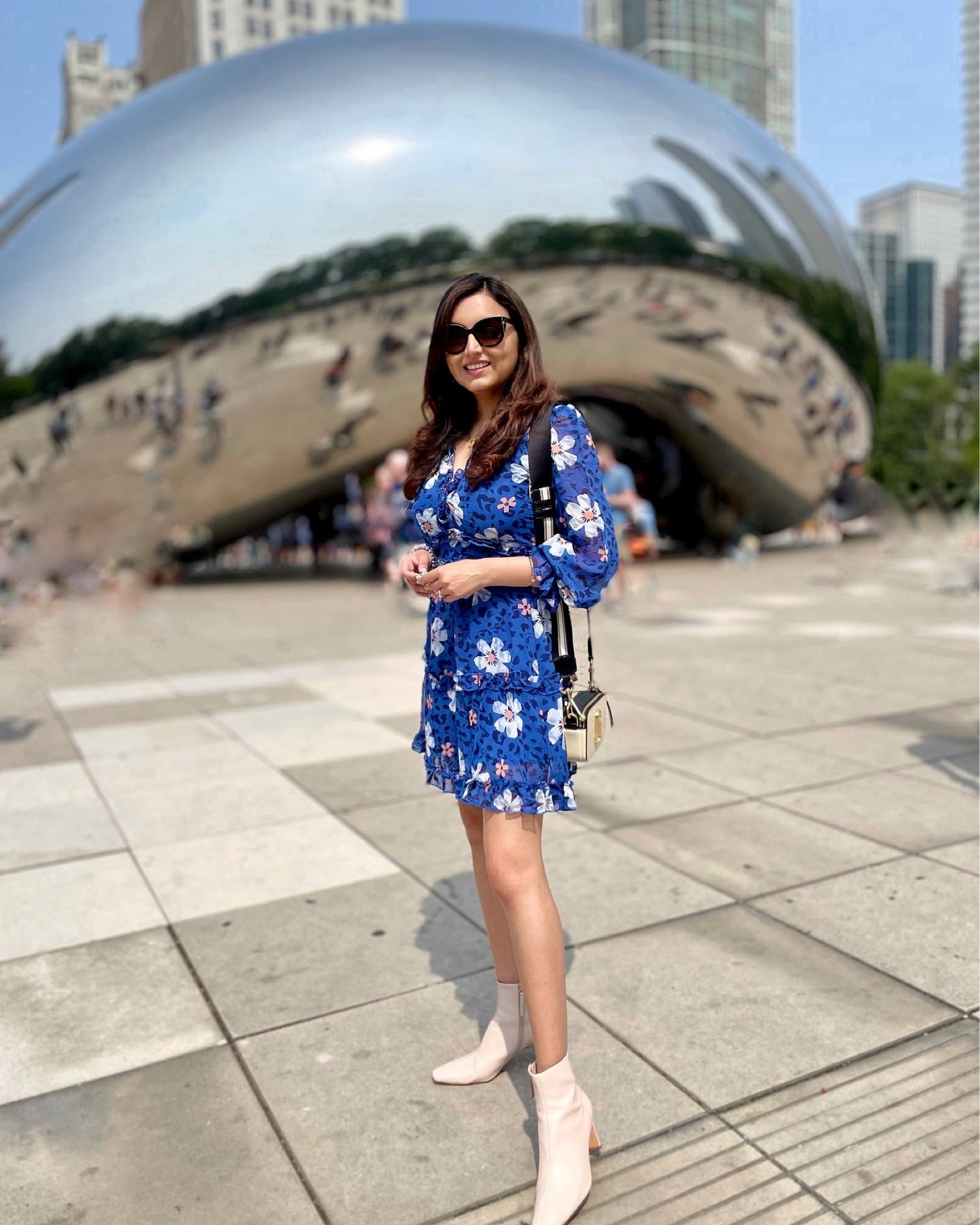 Summer dresses, blue dress, floral dress, summer fashion, flared dress, mini dress, chicago outfits 

#LTKunder50 #LTKFind #LTKxNSale