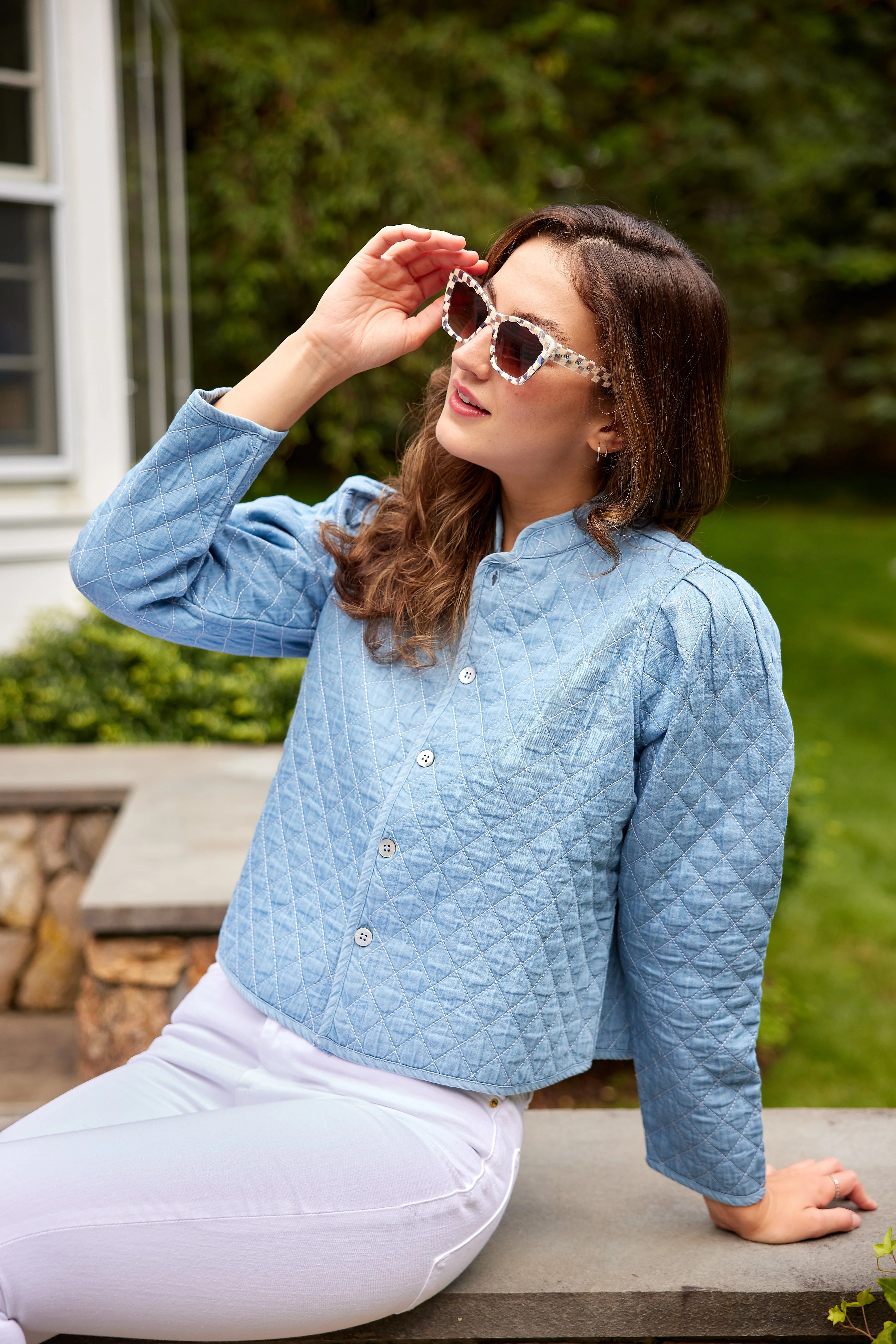 Chambray Button Front Jacket | Sail to Sable