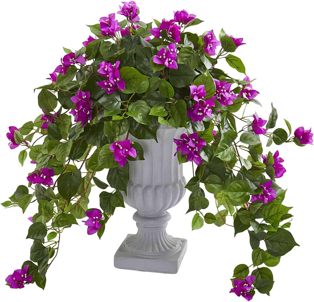 Nearly Natural Bougainvillea Artificial Decorative Urn Silk Plants Purple | Amazon (US)