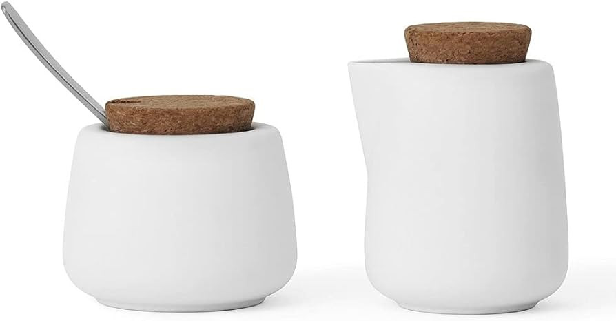 Viva Nicola White Sugar and Creamer Set, Porcelain Coffee and Tea Serving Set - Cream Pitcher and... | Amazon (US)