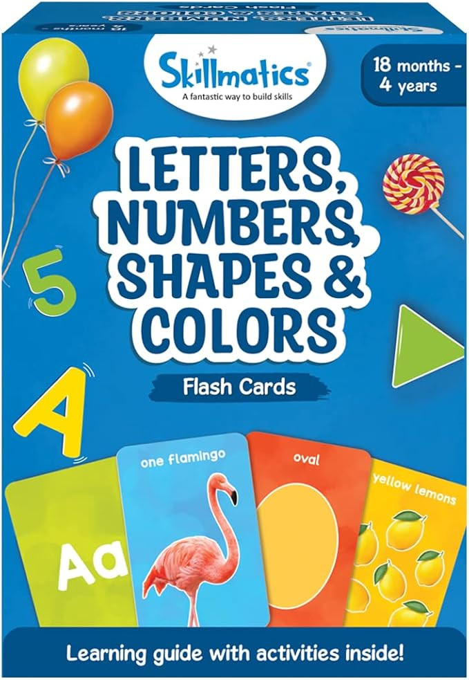 Skillmatics Thick Flash Cards for Toddlers - Letters, Numbers, Shapes & Colors, 3 in 1 Educationa... | Amazon (US)