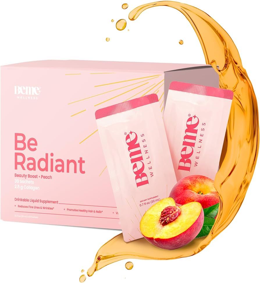 Be Radiant Liquid Collagen Peptides for Women and Men with Vitamin-C, Biotin, CoQ10 - Collagen fo... | Amazon (US)