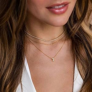 Initial Necklaces for Women Bubble Gold Silver Letter Necklace Dainty Personalized Charm Pendant ... | Amazon (US)