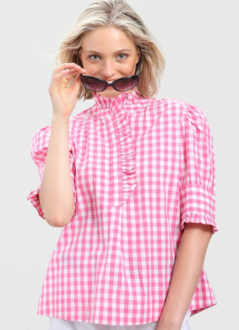 Westport Top – Pink Gingham | navyBLEU LLC
