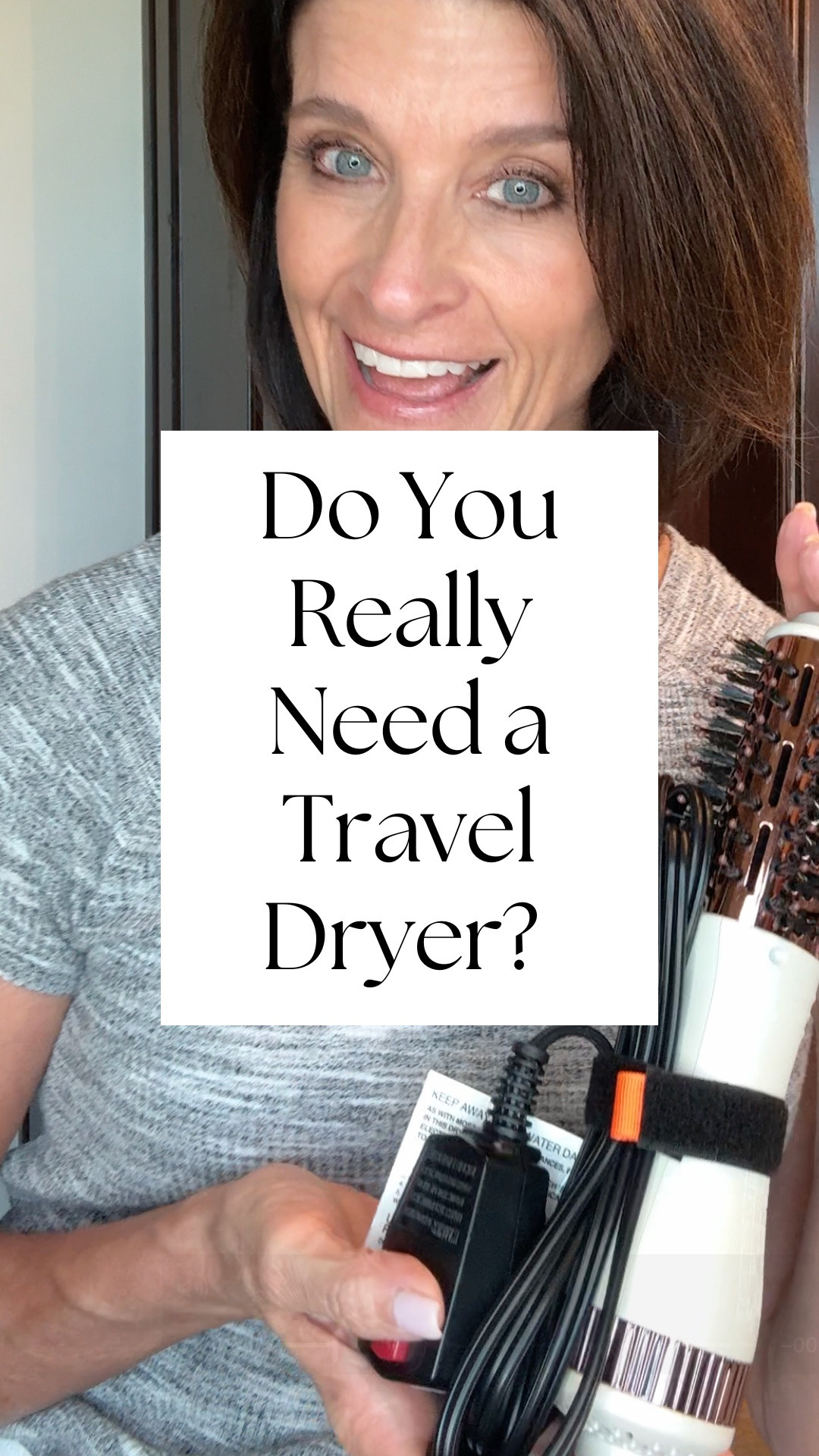 Do you really need to pack a travel hair dryer? It depends.

If you have great hair naturally, you can probably leave it at home, but many of us know better than to trust hotel dryers, and that means packing our own. Yes, it takes up space. It's a trade-off I've made peace with.

Here's the most important thing to know before you buy one: it must be dual voltage. Dual voltage means the appliance adjusts internally to international electrical requirements, so you don't need a bulky, ineffective voltage converter. 

I have three I can confidently recommend:
Dyson Travel Dryer — If you're a Dyson loyalist, you'll love the performance. Just know it's on the heavier side with a cord situation that's a little cumbersome. Better suited for a larger bag than a carry-on.

BaByliss (my go-to) — It folds down, it's lightweight, and it actually dries your hair. This is the one I reach for every trip. Perfect for carry-on travelers.

Brush Dryer — A little bulky, but here's the trade-off: leave your round brush at home. If you're a brush-dry person, this is a smart swap.