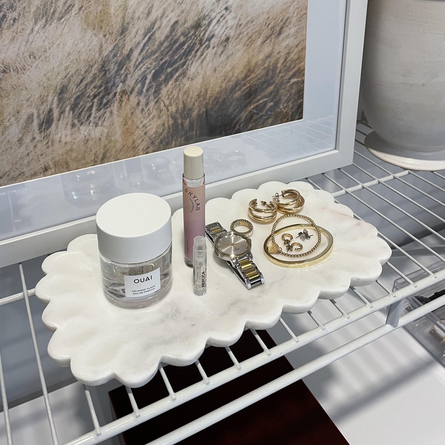 Jewelry tray / Anthropologie find / closet organization / organized jewelry / marble tray / scalloped marble tray 

#LTKHome