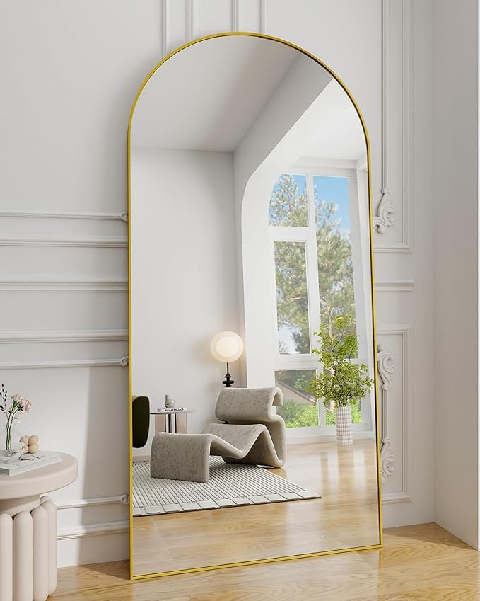 Koonmi 30"x71" Arched Full Length Mirror, Gold Large Floor Mirror with Aluminum Alloy Frame, Stan... | Amazon (US)