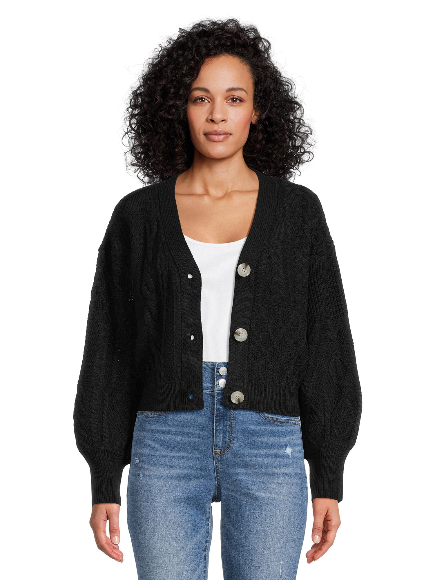 No Boundaries Juniors Cropped Cardigan, Sizes XS-3XL | Walmart (US)