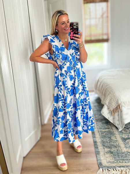 The cutest blue floral dress for spring and summer occasions. Wearing a size small. Fits true to size. Code FANCY15 for 15% off  

#LTKsalealert #LTKstyletip #LTKunder100
