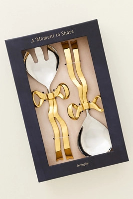Benedita Stainless Steel Bow Cake Serve Set | Anthropologie (US)