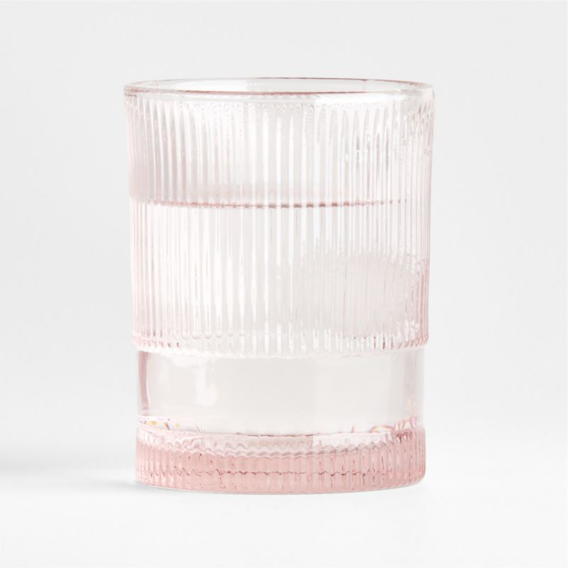 Camden 12.8-Oz. Pink Fluted Highball Glass + Reviews | Crate & Barrel | Crate & Barrel