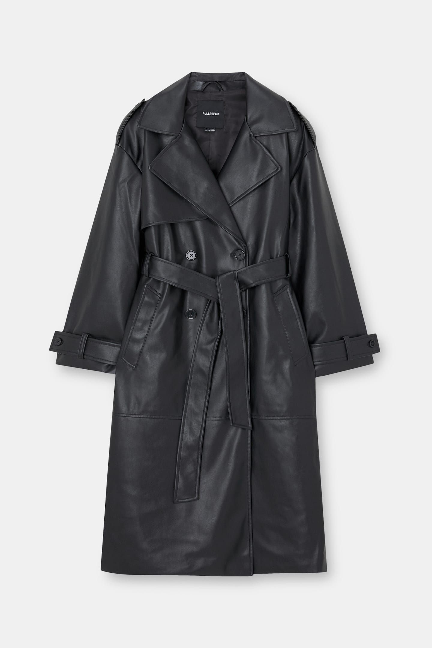 Faux leather trench coat | PULL and BEAR UK