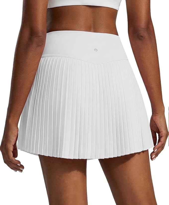PINSPARK 15" High Waist Pleated Tennis Skirts for Women with Shorts Mini Athletic Workout Golf Sk... | Amazon (US)