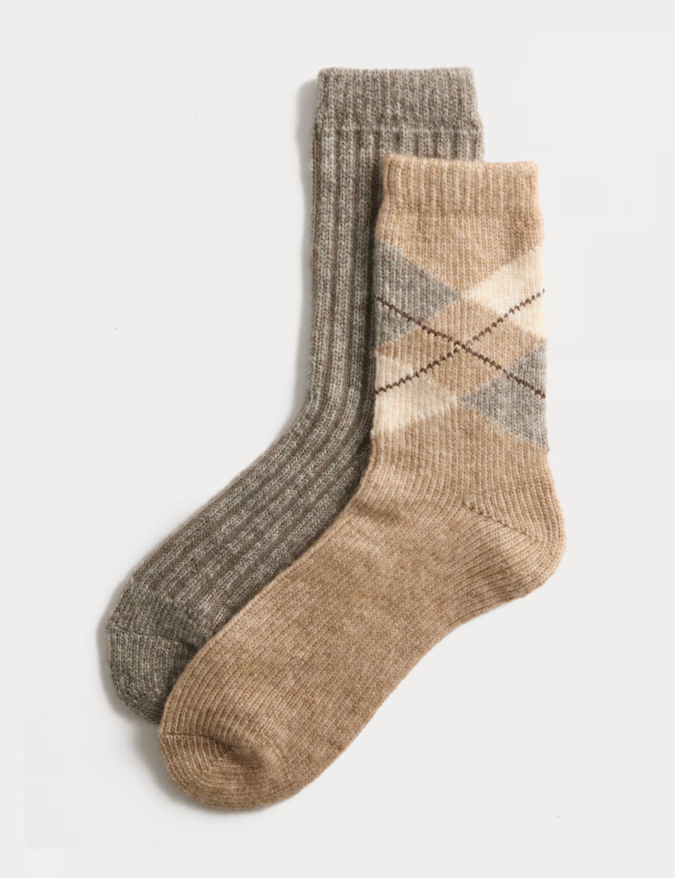2pk Thermal Argyle Ankle High Socks | Marks & Spencer (UK)