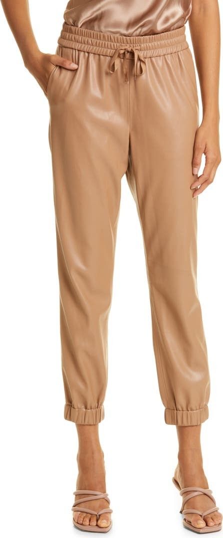 CAMI NYC Joggers | leather jogger outfit | jogger outfits | tan pants | tan leather pants | Nordstrom