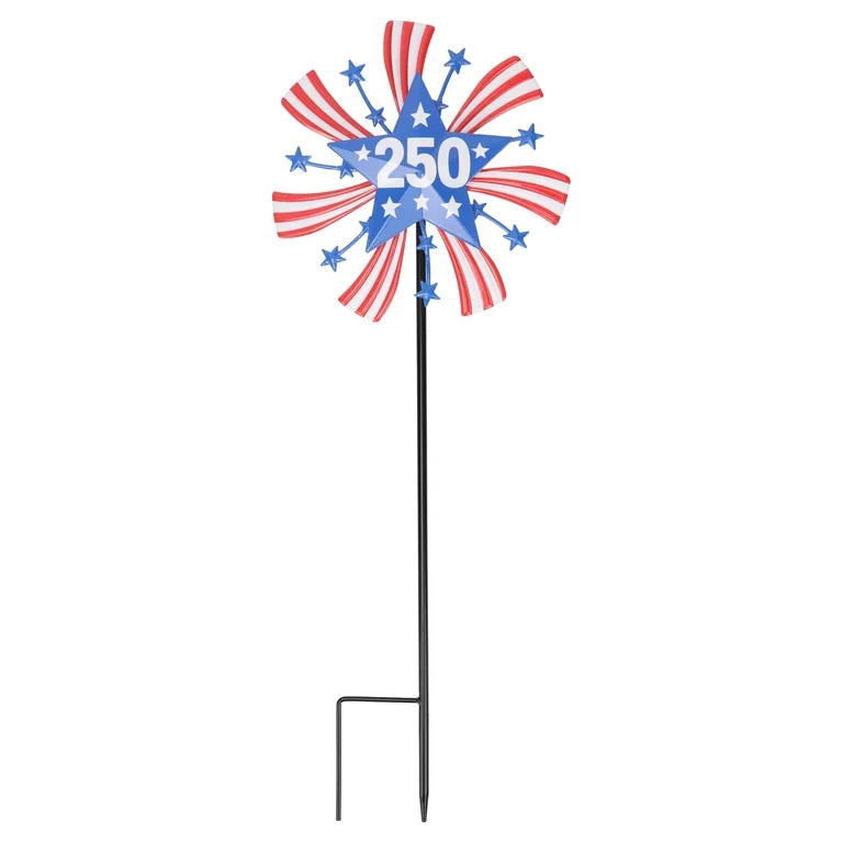 250 Stars and Stripes Windmill Yard Stake, Red/White/Blue, 24.5", Patriotic by Way To Celebrate | Walmart (US)