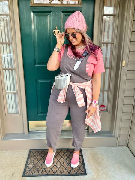 ✨SIZING•PRODUCT INFO✨
⏺ Soft Lounge Overalls - XL - TTS - Amazon 
⏺ Pink Graphic Tee - Big Bear - M - Runs Big - Walmart 
⏺ Pink Gingham Button Down •• linked similar from Amazon 
⏺ Silver Round Retro Sunglasses - Amazon 
⏺ Pink Fisherman Beanie •• linked similar from Amazon 
⏺ Pink Platform Sneakers •• linked similar from Amazon 
⏺ White & Metal Chain Crossbody Bum Bag - Amazon
⏺ Friendship Style Bracelets - SHEIN

📍Say hi on YouTube•Tiktok•Instagram ✨”Jen the Realfluencer | Decent at Style”

👋🏼 Thanks for stopping by, I’m excited we get to shop together!

🛍 🛒 HAPPY SHOPPING! 🤩

#amazon #amazonfind #amazonfinds #founditonamazon #amazonstyle #amazonfashion #walmart #walmartfinds #walmartfind #walmartfall #founditatwalmart #walmart style #walmartfashion #walmartoutfit #walmartlook  
#overalls #overallsoutfit #overallsoutfitinspo #overallsoutfitinspiration #overallslook #summeroveralls #springoveralls 
#jumpsuit #romper #jumpsuitoutfit #romperoutfit #jumpsuitoutfitinspo #romperoutfitinspo #jumpsuitoutfitinspiration #romperoutfitinspiration #jumpsuitlook #romperlook #summerromper #summerjumpsuit #springromper #springjumpsuit 
#spring #springstyle #springoutfit #springoutfitidea #springoutfitinspo #springoutfitinspiration #springlook #springfashion #springtops #springshirts #springsweater #sneakersfashion #sneakerfashion #sneakersoutfit #tennis #shoes #tennisshoes #sneakerslook #sneakeroutfit #sneakerlook #sneakerslook #sneakersstyle #sneakerstyle #sneaker #sneakers #outfit #inspo #sneakersinspo #sneakerinspo #sneakerinspiration #sneakersinspiration #pink #pinklook #lookswithpink #outfitwithpink #outfitsfeaturingpink #pinkaccent #pinkoutfit #pinkoutfits #outfitswithpink #pinkstyle #pinkoutfitideas #pinkoutfitinspo #pinkoutfitinspiration #hat #hats #beanie #beanies #hatoutfit #beanieoutfit #hatoutfitinspo #beanieoutfitinspo #hatlook #beanielook #hatstyle #beaniestyle #hatfashion #beaniefashion #baseball #baseballhat #baseballcap #cap #trucker #truckerhat #truckercap 
#under10 #under20 #under30 #under40 #under50 #under60 #under75 #under100 

#LTKcurves #LTKunder50 #LTKstyletip