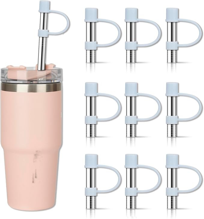 [9 Pack] Straw Cover Cap for Stanley Cup 40oz, Reusable Silicone Stopper tips for Stanley Tumbler... | Amazon (US)