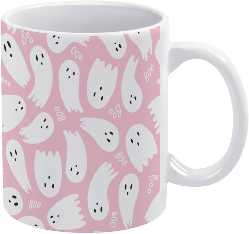 Pink Cute Ghost Coffee Mug Halloween Mug Ceramic Drinking Cups Coffee Cups 11oz for Office Home P... | Amazon (US)