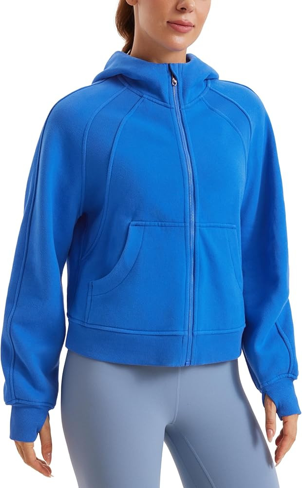 CRZ YOGA Womens Fleece Lined Full Zip Hoodies Oversized Long Sleeve Casual Workout Hooded Sweatsh... | Amazon (US)