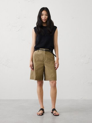 High-Rise Twill Bermuda Short | Banana Republic Factory