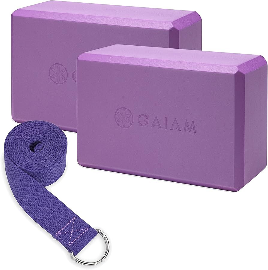 Gaiam Yoga Block 2 Pack & Strap Set, Deep Purple | Amazon (CA)