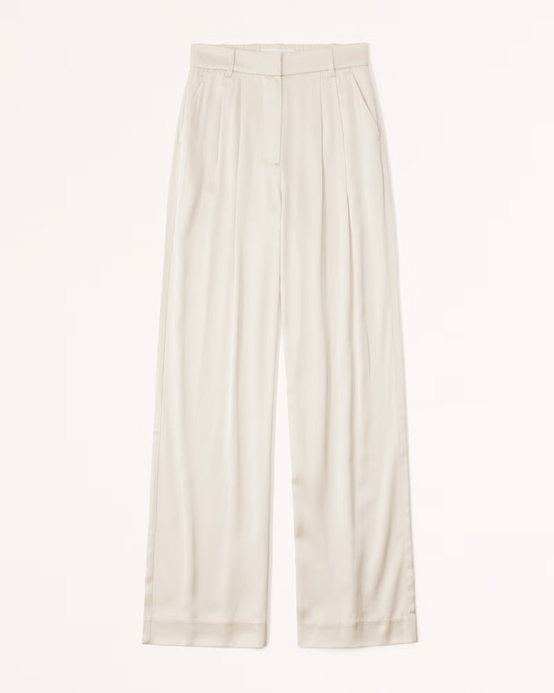 A&F Sloane Tailored Satin Pant | Abercrombie & Fitch (US)