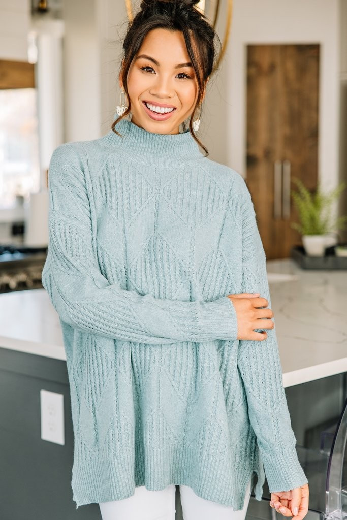 Walk The Walk Light Blue Sweater | The Mint Julep Boutique