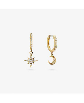 Ana Luisa Crescent Moon Huggie Hoops - Celeste - Macy's | Macy's