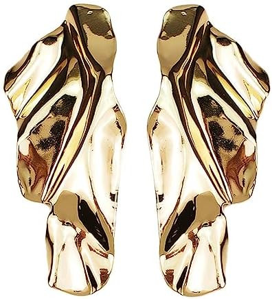 Statement Geometric Metal Earrings for Women Large Fashion Irregular Minimalism Metal Simple Earr... | Amazon (US)