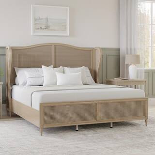 Sausalito White King Headboard and Footboard Bed with Frame | The Home Depot