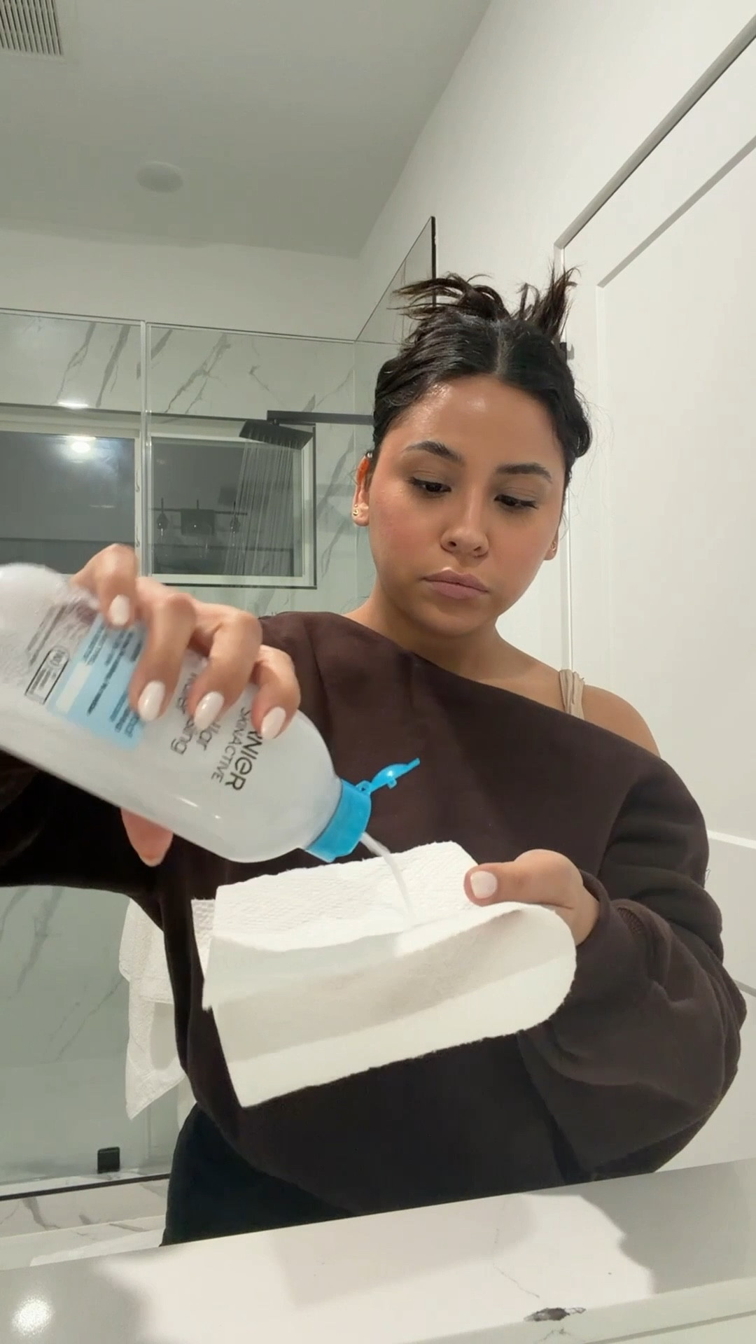 This + my phone on dnd 🫧🛁 my current nighttime routine
Off the shoulder sweatshirt: xs 
Garnier Micellar water for makeup removal 
Salt and stone body wash 
My fave toothpaste for sensitive teeth 
Go to affordable whitening strips from Amazon 
Innis free toner pads 
Palmers vanilla body lotion 
Sol de janiero body oil 

#LTKselfcare #LTKBeauty #LTKgrwm