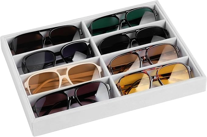Frebeauty Sunglass Organizer,Velvet Glasses Organizer,8-Slot Sunglasses Tray for Drawer, Men's/Wo... | Amazon (US)