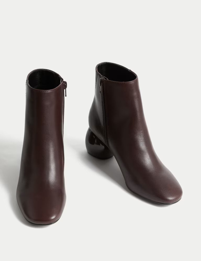 Leather Statement Block Heel Ankle Boots | Marks & Spencer (UK)