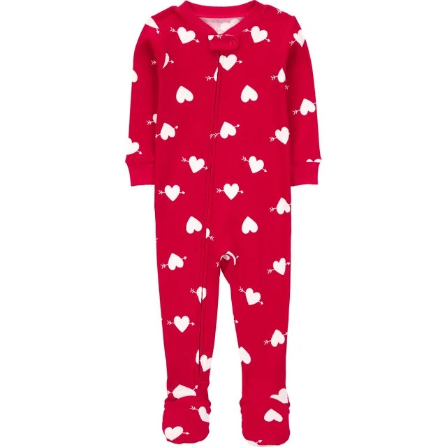 Carter's Child of Mine Toddler Valentine's Day Pajama, One-Piece, Sizes 12M-5T - Walmart.com | Walmart (US)