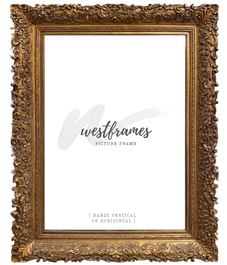 West Frames Louis French Baroque Rococo Ornate Wood Wall Picture Frame Antique Gold Leaf 4.75" Wi... | Etsy (US)