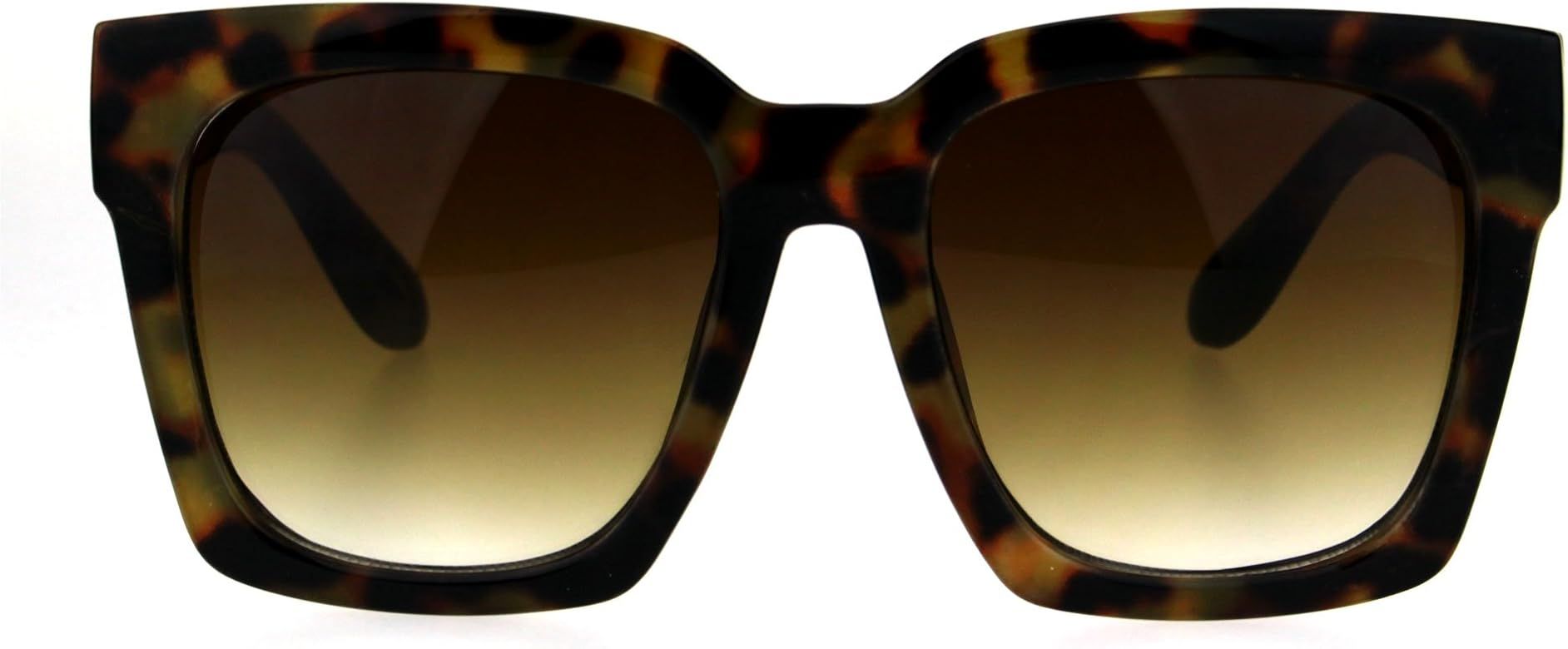 Amazon.com: SUPER Oversized Square Sunglasses Womens Modern Hipster, Tortoise, Size No Size : Clo... | Amazon (US)