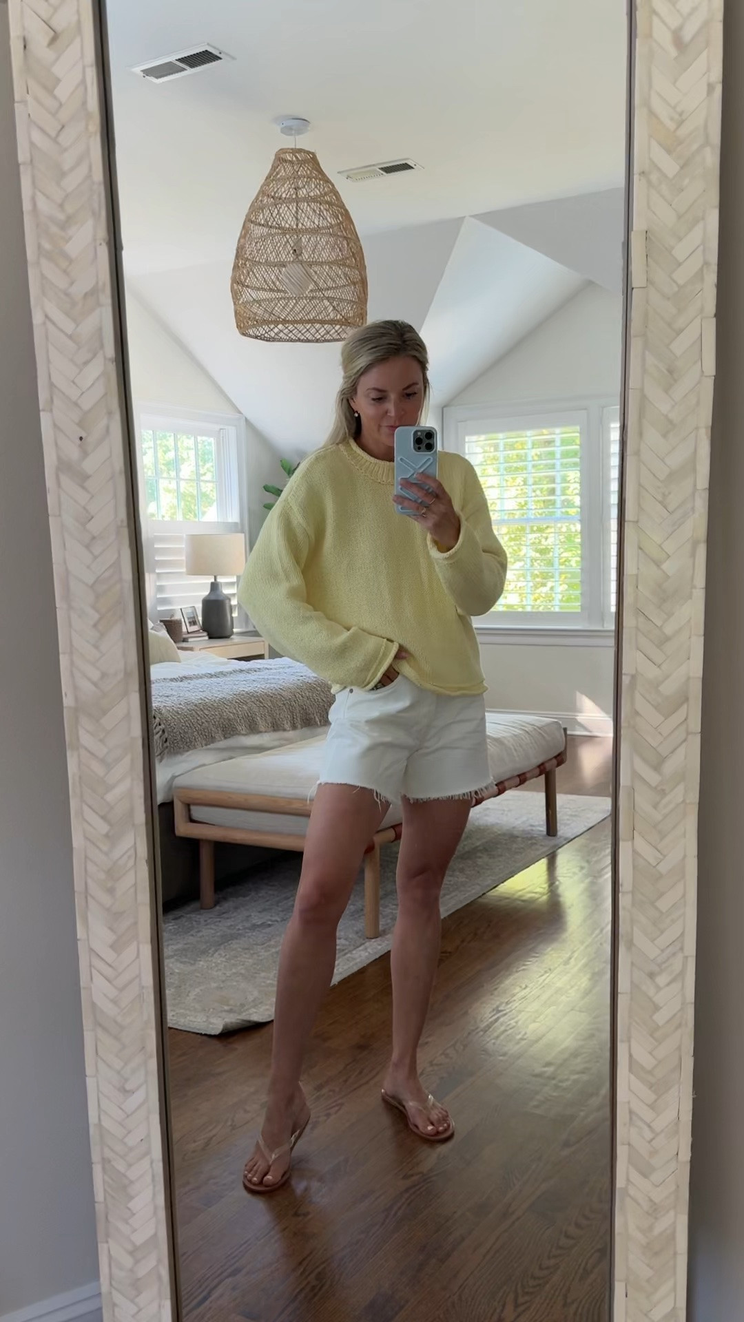 My Anthro code ends tonight! KENDALL20 for 20% off $100+ 
-small sweater, tts 
-small tee, tts 
-26 shorts, tts 
-sandals tts (size up if between

#LTKSaleAlert